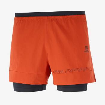 Salomon CROSS 2IN1 Miesten Shortsit Oranssi | FI-O2561