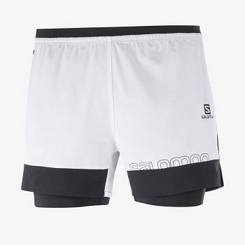 Salomon CROSS 2IN1 Miesten Shortsit Valkoinen | FI-S2220