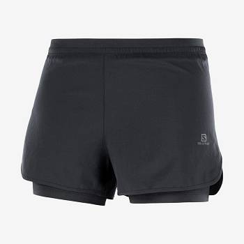 Salomon CROSS 2IN1 Naisten Shortsit Mustat | FI-L1928