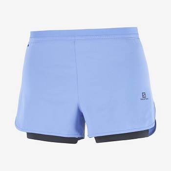 Salomon CROSS 2IN1 Naisten Shortsit Sininen | FI-L2530