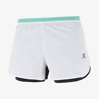 Salomon CROSS 2IN1 Naisten Shortsit Valkoinen | FI-L1249