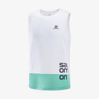 Salomon CROSS RUN GRAPHIC Miesten T Paidat Valkoinen | FI-L2236