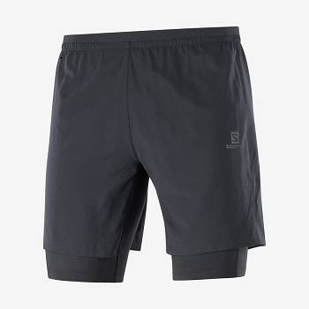 Salomon CROSS TWINSKIN Miesten Shortsit Mustat | FI-L1088