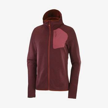 Salomon ESSENTIAL LIGHTWARM HOODED Naisten Huppari Punainen | FI-O1861