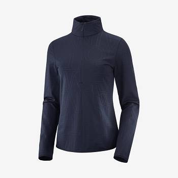 Salomon ESSENTIAL LIGHTWARM Naisten Huppari Laivastonsininen Sininen | FI-S1114