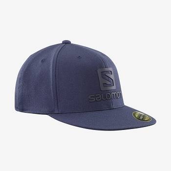Salomon LOGO CAP FLEXFIT® Miesten Hatut Sininen | FI-N1820
