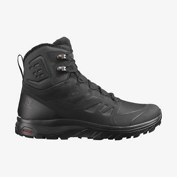 Salomon OUTBLAST THINSULATE™ CLIMASALOMON™ Miesten Vedenpitävät Talvikengät Mustat | FI-S2332