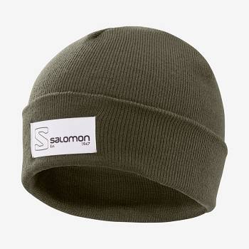Salomon OUTLIFE LOGO Miesten Hatut Oliivinvihreä | FI-M1713