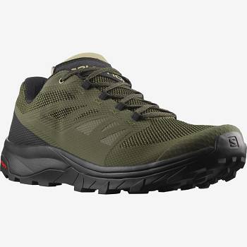 Salomon OUTLINE GORE-TEX Miesten Vaelluskengät Oliivinvihreä Mustat | FI-A2032