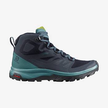 Salomon OUTLINE MID GORE-TEX Naisten Retkeilykengät Mustat Vihreä | FI-O2300