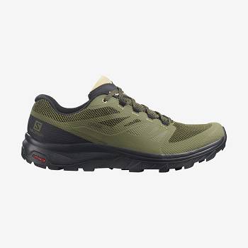 Salomon OUTLINE WIDE GORE-TEX Miesten Vaelluskengät Oliivinvihreä | FI-L1676