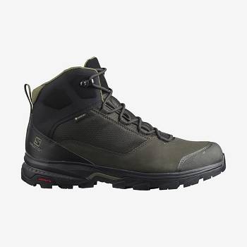 Salomon OUTWARD GORE-TEX Miesten Retkeilykengät Mustat Oliivinvihreä | FI-O1796