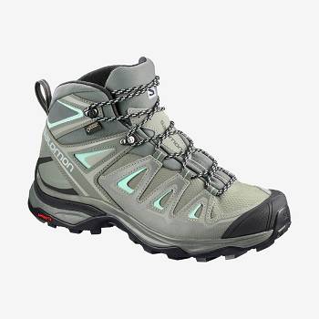 Salomon X ULTRA 3 MID GORE-TEX Naisten Vedenpitävät Kengät Oliivinvihreä | FI-W3930