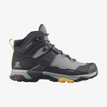 Salomon X ULTRA 4 MID WINTER THINSULATE™ CLIMASALOMON™ WATERPROOF Miesten Talvisaappaat Mustat Harmaat | FI-A1899