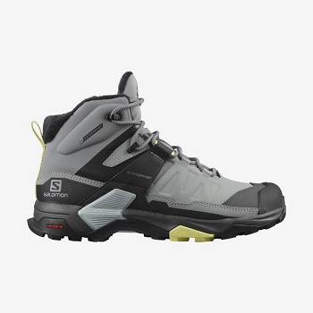 Salomon X ULTRA 4 MID WINTER THINSULATE™ CLIMASALOMON™ WATERPROOF Naisten Talvisaappaat Harmaat | FI-M2084