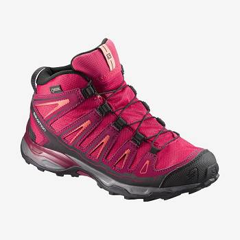 Salomon X-ULTRA MID GORE-TEX Lasten Vaelluskengät Punainen | FI-A1829