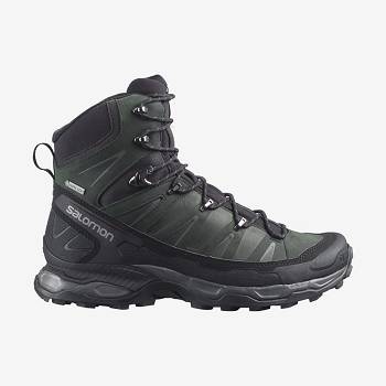 Salomon X ULTRA TREK GORE-TEX Miesten Retkeilykengät Harmaat Mustat Vihreä | FI-M1839